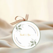 Bruiloft groen dank u gunst aangepaste ronde sticker