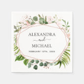 Bruiloft groen Eucalyptus Botanical Servet (Voorkant)
