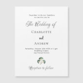 Bruiloft groen ginkgo bladeren eenvoudige script l magnetische uitnodiging (Voorkant)