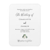 Bruiloft groen ginkgo eenvoudige luxe uitnodiging magneet (Verticaal)