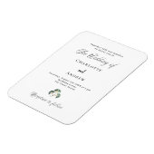 Bruiloft groen ginkgo eenvoudige luxe uitnodiging magneet (Linkerzijde)