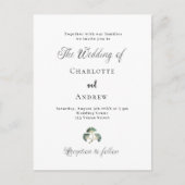 Bruiloft groen ginkgo laat eenvoudig script uitnodiging briefkaart (Voorkant)