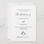 Bruiloft groen ginkgo laat eenvoudige luxe kaart (Voorkant)