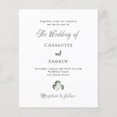 Bruiloft groen ginkgo verlaat budget uitnodiging (Voorkant)