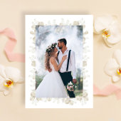 Bruiloft groen kalligrafie script 2 foto bedankkaart