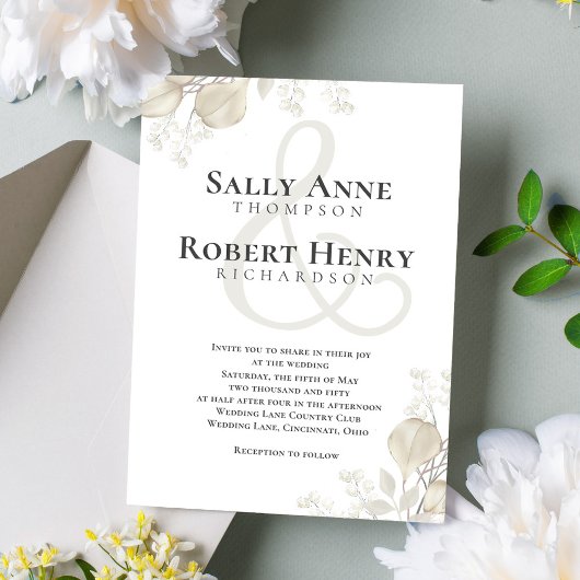 Bruiloft groen kalligrafie script ampersand kaart