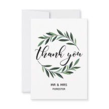 Bruiloft groen krans plat dank u