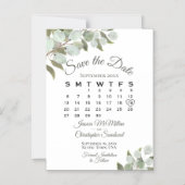 Bruiloft groen opslaan van de datum kalender wit magnetische uitnodiging (Voorkant)