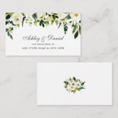 Bruiloft Groen Wit Bloemen Register Insert Kaart (Voorkant / Achterkant)