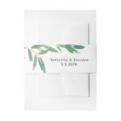 Bruiloft groene bladeren uitnodigingen wikkel (Voorkant Voorbeeld)