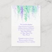 Bruiloft groene bloem cascade info bijsluiter kaar informatiekaartje (Achterkant)