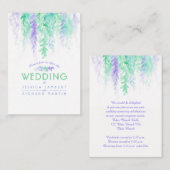 Bruiloft groene bloem cascade info bijsluiter kaar informatiekaartje (Voorkant / Achterkant)