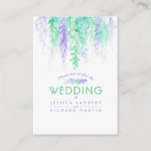 Bruiloft groene bloem cascade info bijsluiter kaar informatiekaartje (Voorkant)