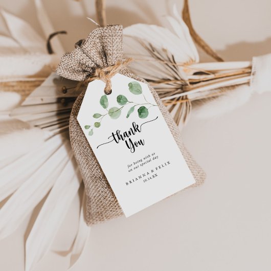Bruiloft Groene Delight Eucalyptus Dank u Cadeaulabel