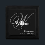 Bruiloft Groomsman Gift Elegant Monogram   Naam Cadeaudoosje<br><div class="desc">Bruiloft Groomsman Gift Elegant Monogram Naam Keepsake Gift Box. Klik op personaliseer deze sjabloon om deze Keepsake Gift Box aan te passen met uw Monogram, Naam en Datum snel en gemakkelijk. 30 dagen geld terug garantie. Wordt snel wereldwijd verzonden. Bruiloft Groomsman Gift Elegant Monogram Naam Gift Box. Creëer door RjFxx...</div>