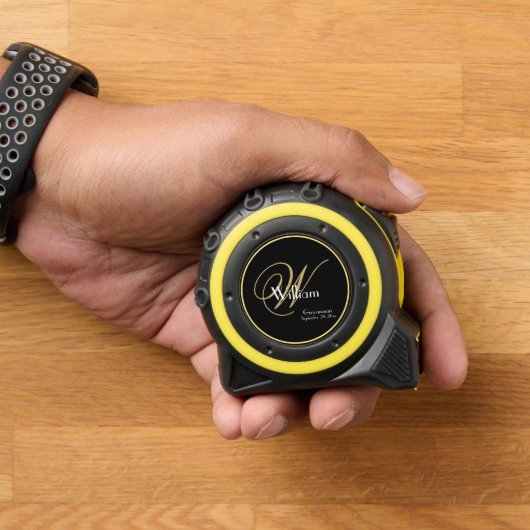 Bruiloft Groomsman Gift Monogram Script Naam Moder Rolmaat (Huis)