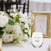 Bruiloft Groomsmen Monogram Wijnglas Zonder Voet