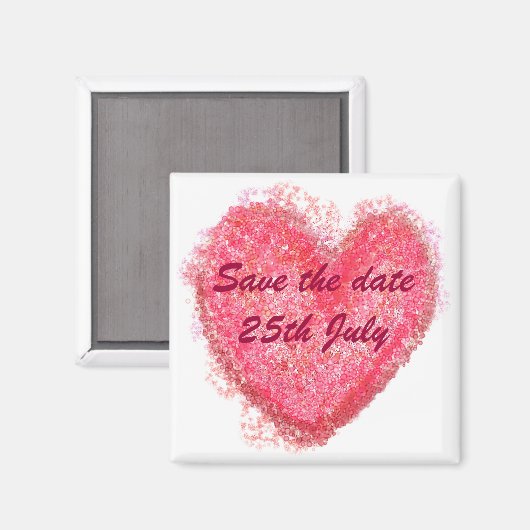 Bruiloft groot hart magneet (Voorkant / Achterkant)
