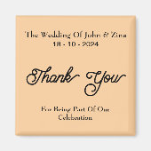 Bruiloft grote kalligrafie dank u magneet (Voorkant)