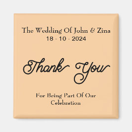 Bruiloft grote kalligrafie dank u magneet