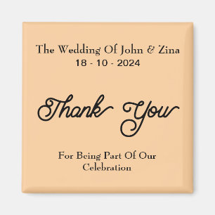 Bruiloft grote kalligrafie dank u magneet