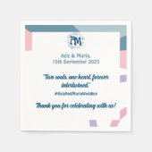 bruiloft grovy koele kleuren zomer servet (Voorkant)