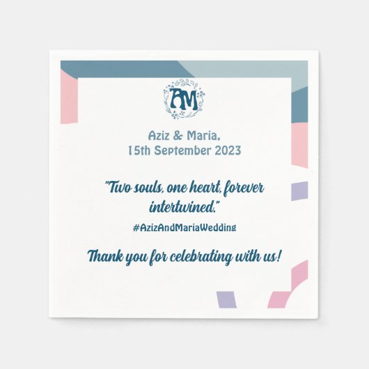 bruiloft grovy koele kleuren zomer servet (Voorkant)