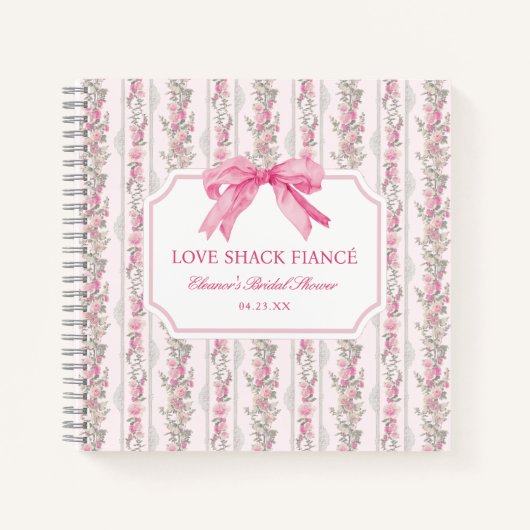 Bruiloft Guestbook met Roze Lint Love Shack Verloo Notitieboek (Voorkant)