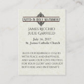 Bruiloft gunst bruid bruidegom katholieke heilige visitekaartje (Achterkant)