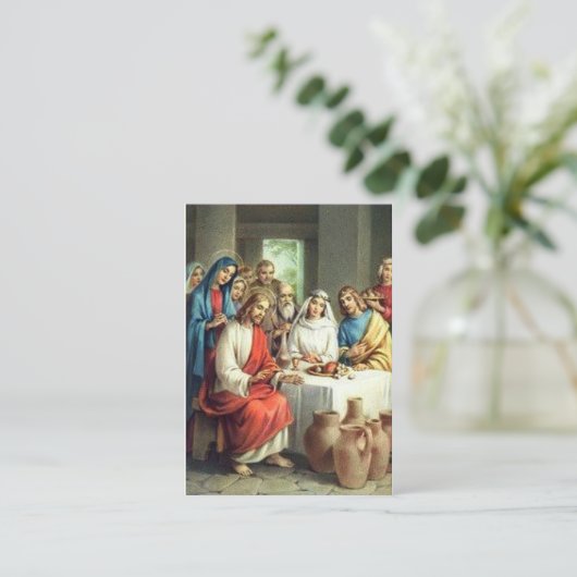 Bruiloft gunst bruid bruidegom katholieke heilige  visitekaartje (Staand voorkant)