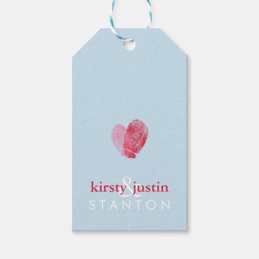 BRUILOFT GUNST CADEAU LABEL schattige vingerafdruk Cadeaulabel (Voorkant)