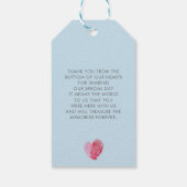 BRUILOFT GUNST CADEAU LABEL schattige vingerafdruk Cadeaulabel (Achterkant)