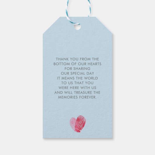 BRUILOFT GUNST CADEAU LABEL schattige vingerafdruk Cadeaulabel (Achterkant)