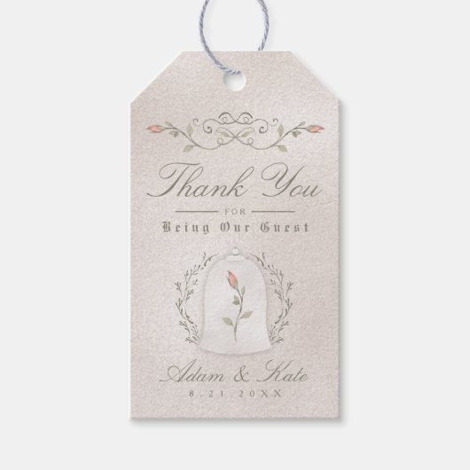 BRUILOFT GUNST CADEAU LABELS | Elegant Roos van Be Cadeaulabel (Voorkant)