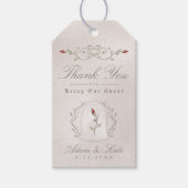 BRUILOFT GUNST CADEAU LABELS | Elegante rode roos Cadeaulabel (Voorkant)
