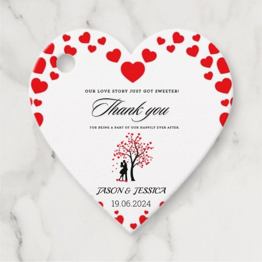 Bruiloft gunst dank u aangepaste Label (Voorkant)