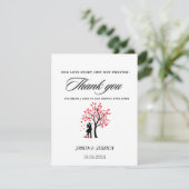 Bruiloft gunst dank u aangepaste Label Bedankkaart (Staand voorkant)