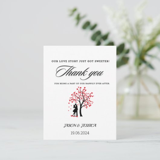 Bruiloft gunst dank u aangepaste Label Bedankkaart (Staand voorkant)