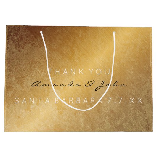 Bruiloft gunst dank u Jubileum Gold Grungy Large Cadeautasje (Achterkant)