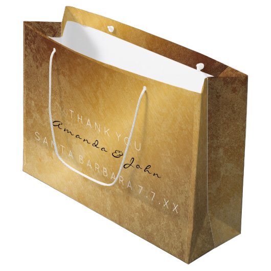 Bruiloft gunst dank u Jubileum Gold Grungy Large Cadeautasje (Voorkant Gekanteld)