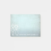 Bruiloft gunst dank u krijtbord Grungy Blue Post-it® Notes (Voorkant)