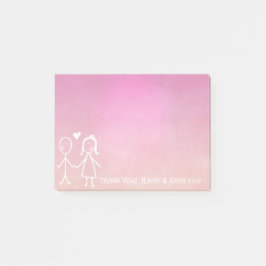 Bruiloft gunst dank u krijtbord ombre roze post-it® notes