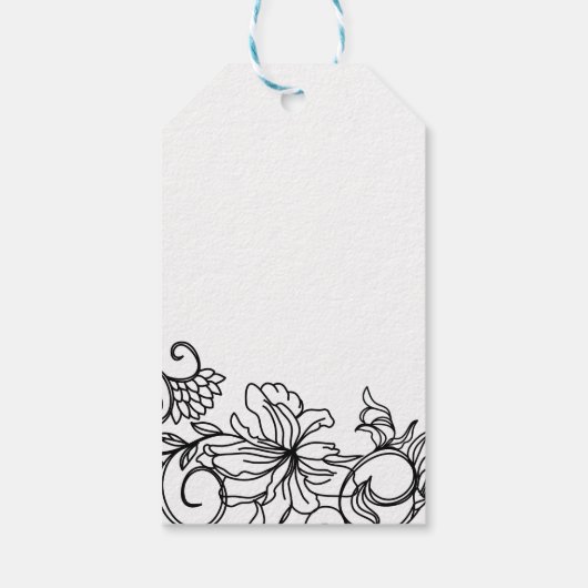 Bruiloft gunst Dank u Label - Swirls Kalligrafie Cadeaulabel (Achterkant)