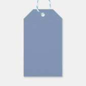 Bruiloft gunst Dank u wit met blauw & grijs Cadeaulabel (Achterkant)
