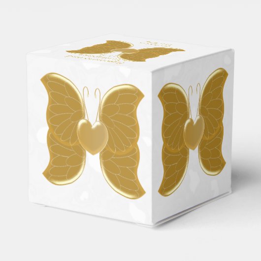 Bruiloft gunst doos gouden vlinder hart ontwerp bedankdoosjes (Achterkant)