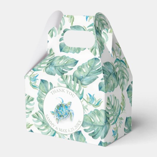 Bruiloft gunst dozen dank u tropische bestemming bedankdoosjes (Voorkant Zijde)