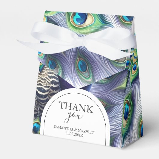 Bruiloft gunst dozen koninklijke pauw bedankdoosjes (Voorkant Zijde)