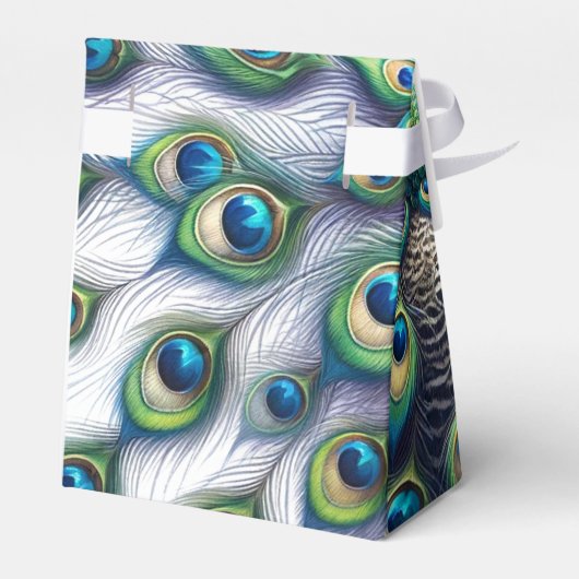 Bruiloft gunst dozen koninklijke pauw bedankdoosjes (Achterkant)