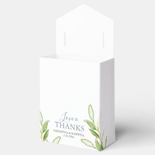 Bruiloft gunst dozen Waterverf groen Bedankdoosjes (Geopend)