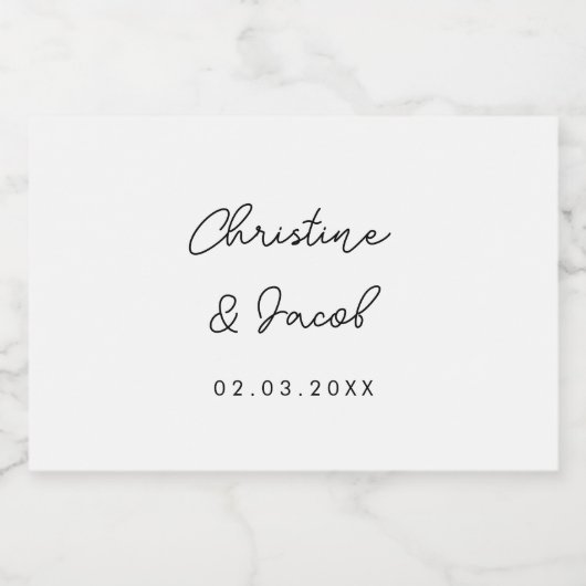 Bruiloft gunst eenvoudige elegante moderne bruids likeurfles etiket (Enkel label)